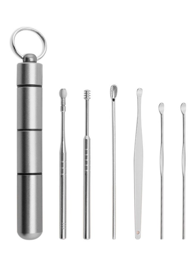 6pcs/set Ear Cleaner Kits Stainless Steel Earpick Wax Remover Curette Ear Pick Ear Cleaner Spoon Spiral Ear Clean Tool Silver 6pcs/set Ear Cleaner Kits Stainless Steel Earpick Wax Remover Curette Ear Pick Ear Cleaner Spoon Spiral Ear Clean Tool Silver